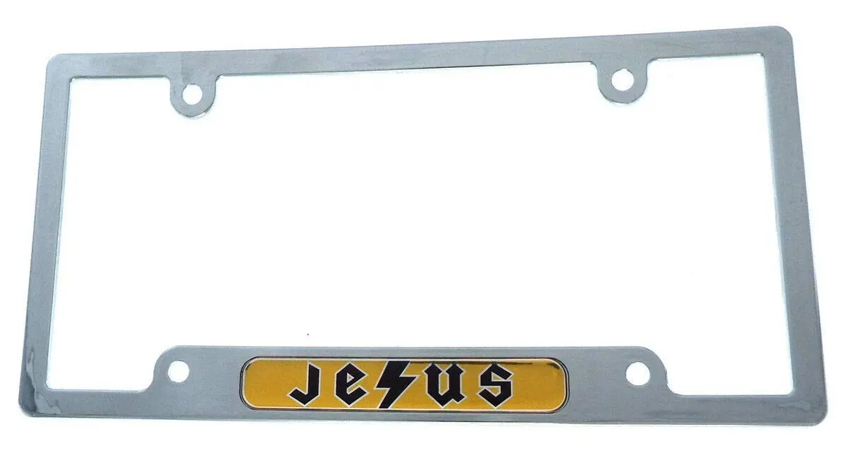 Jesus Flag Car License Plate Frame Chrome Plated Plastic Cp08 1