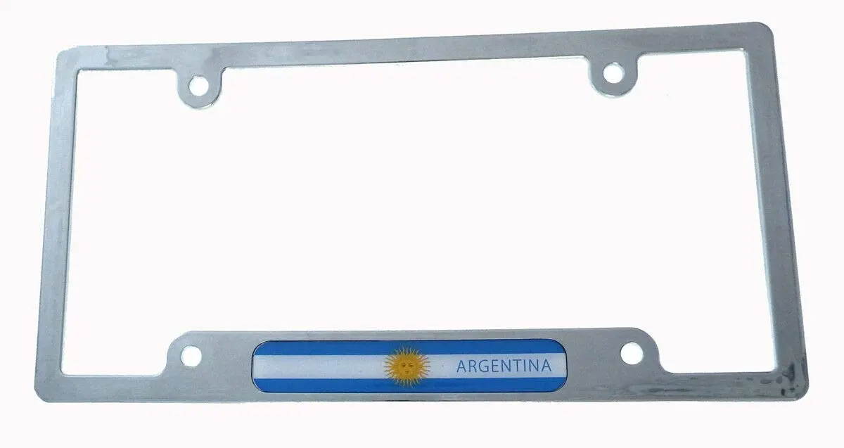 Argentina Flag License Plate Frame Plastic Chrome Plated Tag Holder Cover Cp08 1
