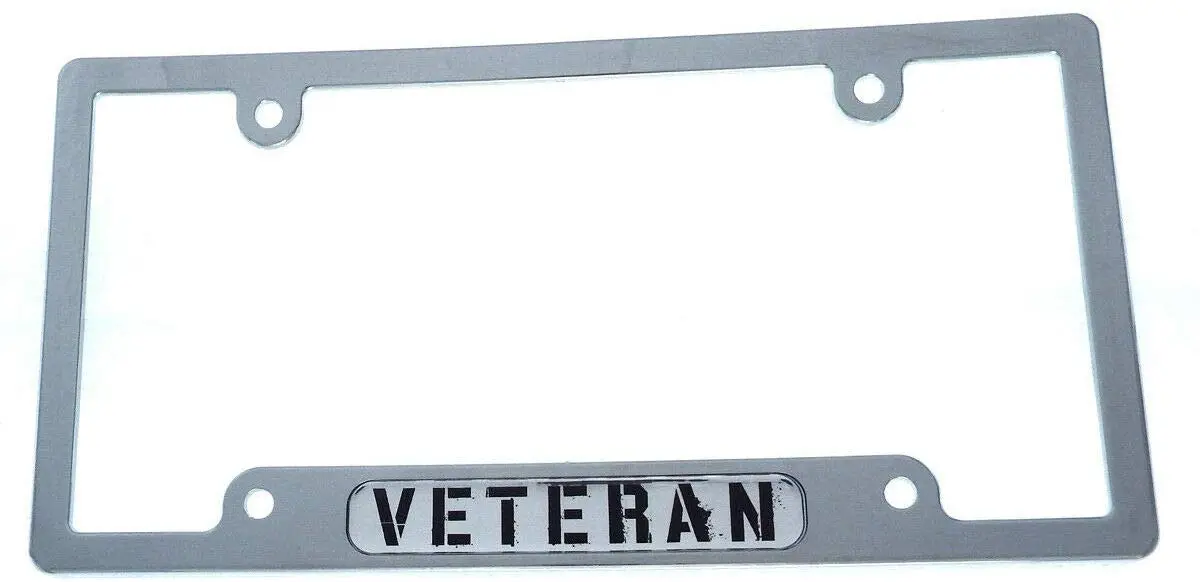 Veteran Car License Plate Frame Chrome Plated Plastic Tag Holder Cover Cp08 1
