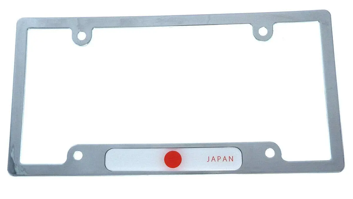 Japan Japanese Flag Car License Plate Frame Chrome Plated Plastic Cp08 1