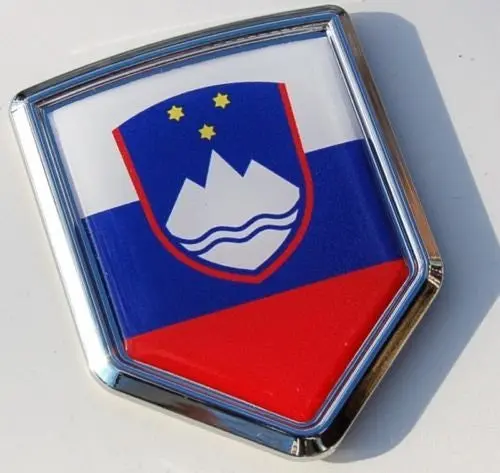 Slovenia Decal Slovenian Flag Car Chrome Emblem Sticker 3D Badge Car Auto Bike 1