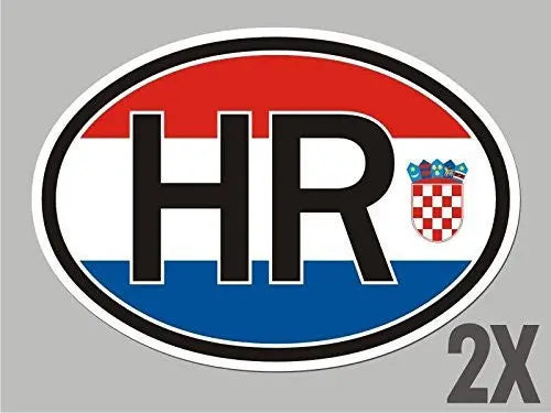2 Croatia Hr Croatian Oval Stickers Flag Decal Bumper Car Bike Emblem Cl014 1