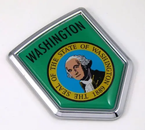 Washington Wa Usa State Flag Car Chrome Emblem Decal Sticker Bike Laptop Boat 3Dd Sticker Badge 1