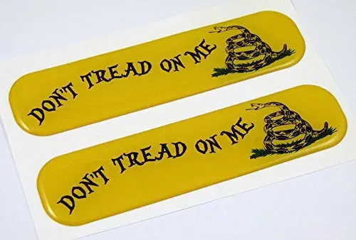 Don't Tread On Me Flag Domed Decal Emblem Flexible Sticker 5" Set Of 2 Gadsden 1