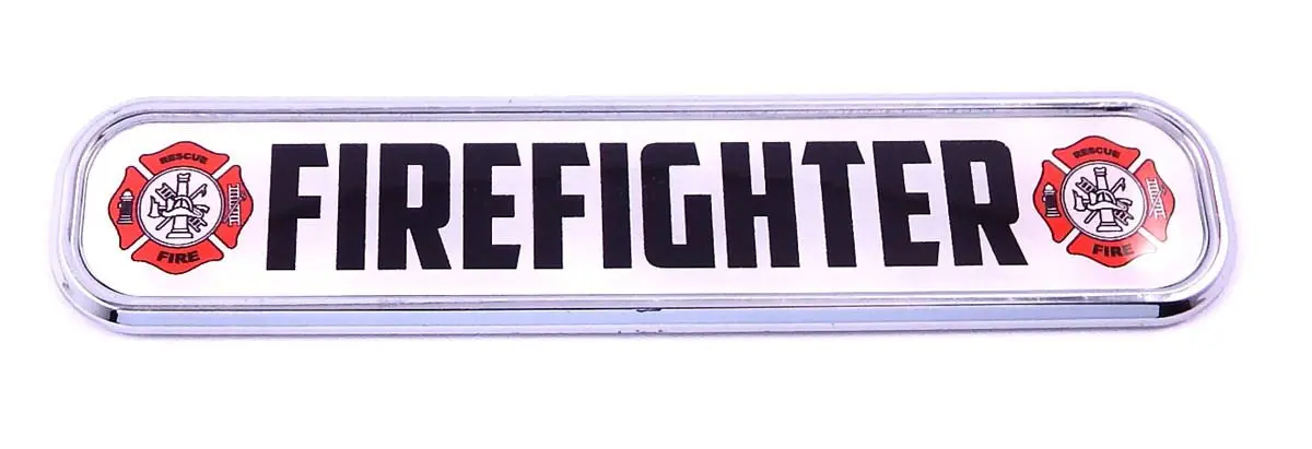 Firefighter Fire Fighter Chrome Emblem 3D Auto Decal Sticker Car Bike Boat 5.3" 1