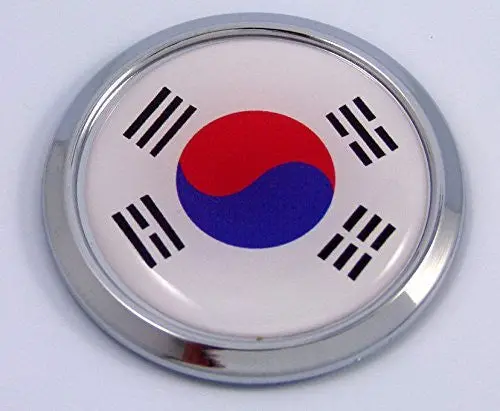 Korea South Round Flag Car Chrome Decal Emblem Bumper Sticker Bezel Badge 1