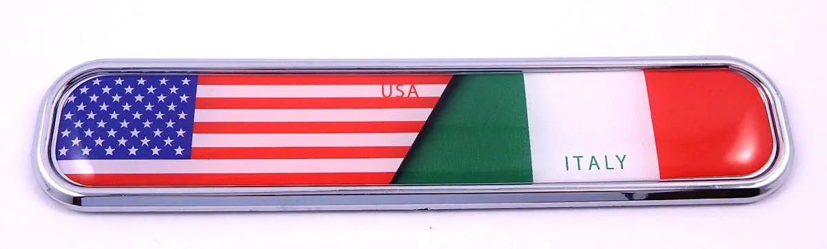 Usa/Italy Italia Flag Chrome Emblem 3D Auto Decal Sticker Car Bike Boat 5.3" 1