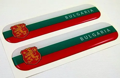 Bulgaria Flag Domed Decal Emblem Car Flexible Resin Sticker 5" Set Of 2 1