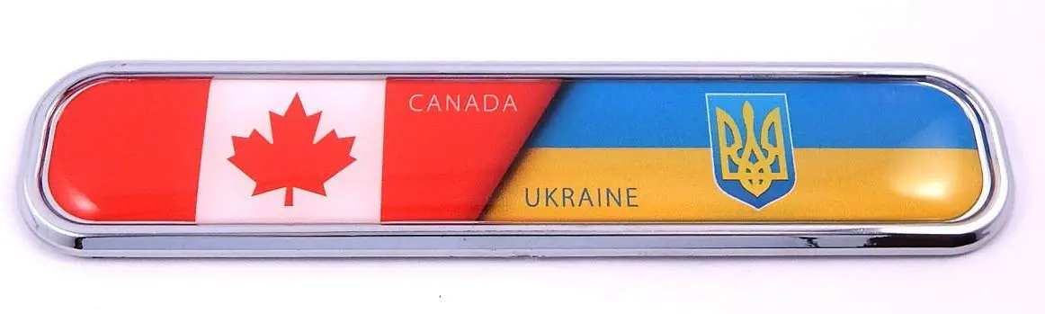 Canada/Ukraine Car Chrome Emblem 3D Auto Decal Sticker For Car Bike Boat 5.3" 1