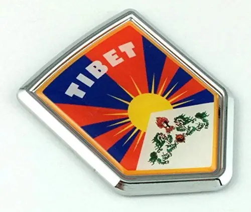 Tibet Tibetan Flag Chrome Emblem Car Bike Boat Decal Decal Bumper Sticker Crest 1