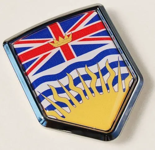 British Columbia Canada Flag Car Chrome Emblem Decal 1