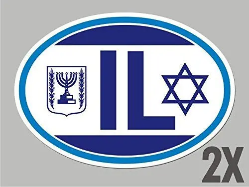2 Israel Il Oval Stickers Flag Decal Bumper Car Bike Emblem Vinyl Sticker Cl030 1