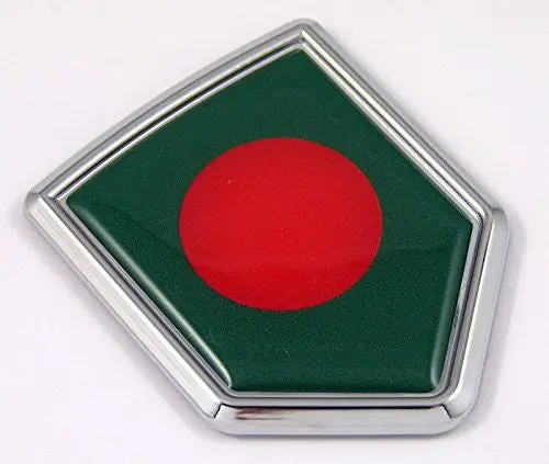 Bangladesh Flag Chrome Emblem With Domed Car Decal Sticker Bike Crest 1