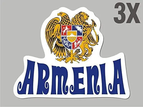 3 Armenia Shaped Stickers Flag Crest Decal Car Bike Emblem Vinyl Cn041 1