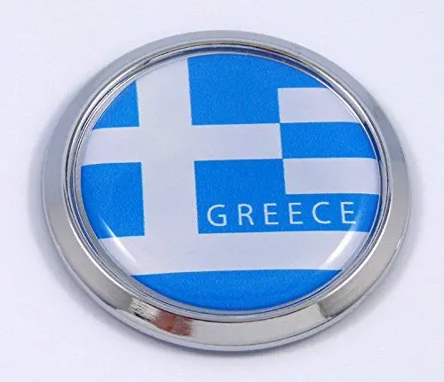Greece Greek Round Flag Car Chrome Decal Emblem Bumper Sticker Bezel Badge 1