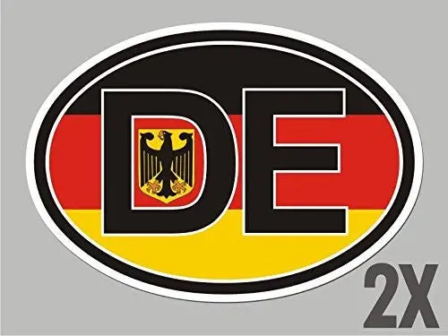 2 German Deutschland Oval Stickers Flag Decal Bumper Car Bike Emblem Vinyl Cl021 1