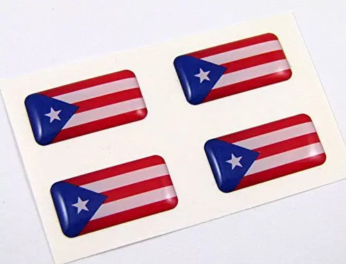 Puerto Rico Mini Domed Flag Decals 4 Emblems Car Bike Boat. Stickers 1