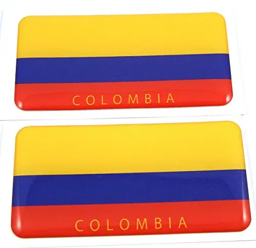 Colombia Flag Domed Decal 3D Sticker Emblem 2.6" Set Of 2 Decals 1