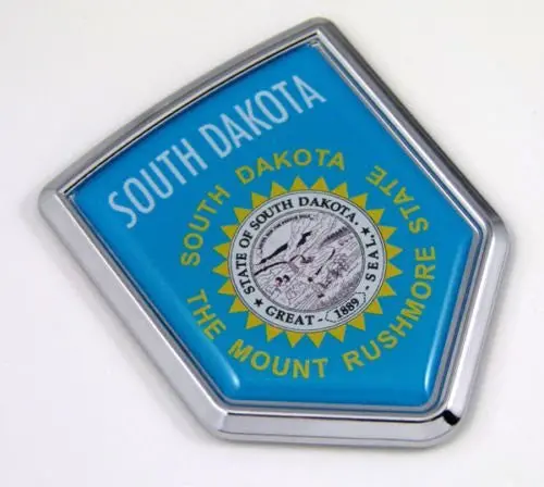 South Dakota Sd Usa State Flag Car Chrome Emblem Decal Sticker Bike Laptop Boat 3Dd Sticker Badge 1