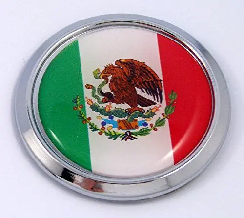 Mexico Mexican Round Flag Car Chrome Decal Emblem Bumper Sticker Bezel Badge 1