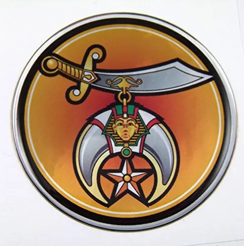 Shriners Emblem Domed Decal On Chrome Milar Bike Motorcycle Car 62Mm 1