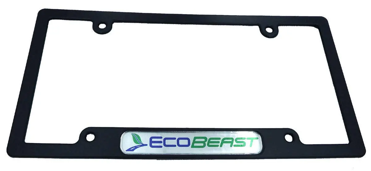 Ecobeast Black Plastic Car License Plate Frame Holder Eco Beast 1