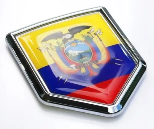 Car Chrome Decals Cbshd061 Ecuador Flag Emblem Chrome Car Decal Bumper Sticker 1