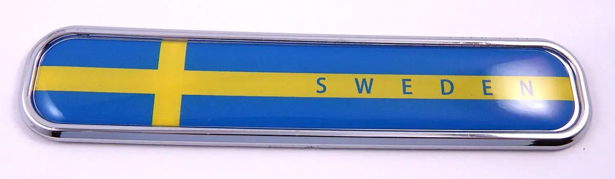 Sweden Swedish Flag Chrome Emblem 3D Auto Decal Sticker Car Bike Boat 5.3" 1