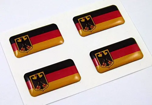 Germany Deutschland Mini Domed Flag Decals 4 Emblems Car Auto Bike Boat Stickers 1