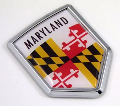 Maryland Md Usa State Flag Car Chrome Emblem Decal Sticker Bike Laptop Boat 3Dd Sticker Badge 1