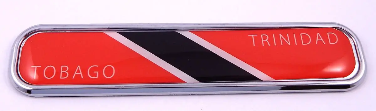 Trinidad And Tobago Flag Chrome Emblem 3D Auto Decal Sticker Car Bike Boat 5.3" 1