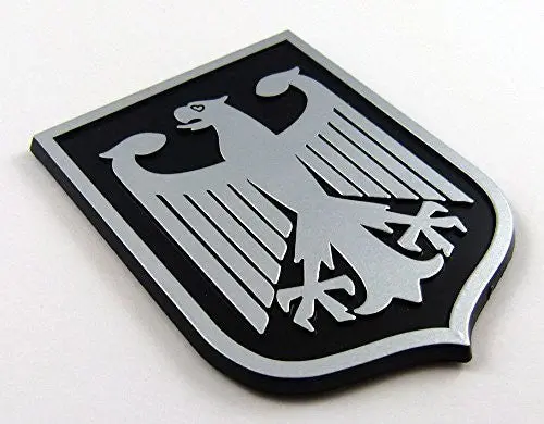 Deutschland Germany Black Silver Plastic Car Emblem Decal Sticker Crest Gbs 1