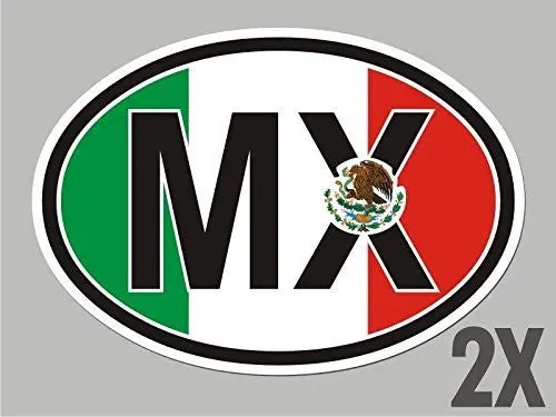2 Mexico Mx Mexican Oval Stickers Flag Decal Bumper Car Bike Emblem Cl040 1