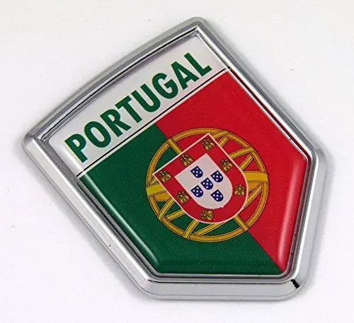 Portugal Portuguese Flag Car Chrome Emblem 3D Decal 1