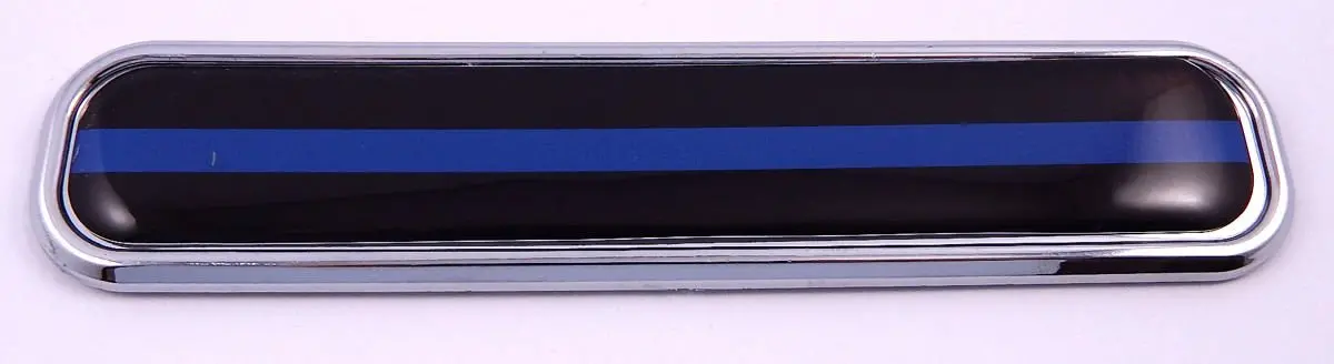 Thin Blue Line Police Flag Chrome Emblem 3D Auto Decal Car Bike Boat 5.3" 1