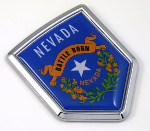 Nevada Nv Usa State Flag Car Chrome Emblem Decal Sticker Bike Laptop Boat 3Dd Sticker Badge 1