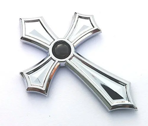 Christian Cross Jesus Cross Car Auto Bike Chrome Emblem Decal Sticker Black Dome 1