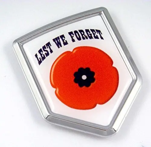 Lest We Forget Veteran Decal Flag Car Chrome Emblem Sticker Remembrance Day 1