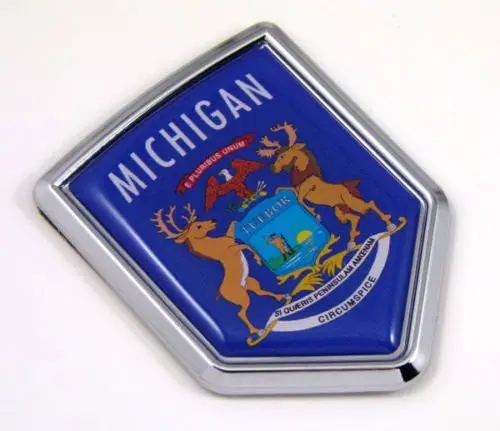 Michigan Mi Usa State Flag Car Chrome Emblem Decal Sticker Bike Laptop Boat 3Dd Sticker Badge 1