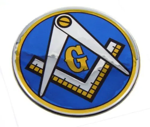 Mason Masonic Emblem Domed Decal On Chrome Milar Bike Motorcycle Car 62Mm 1