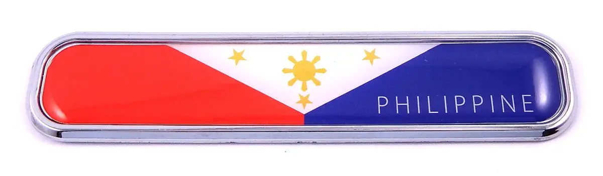 Philippine Philippines Flag Chrome Emblem 3D Auto Decal Car Bike Boat 5.3" 1