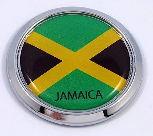 Jamaica Round Flag Car Chrome Decal Emblem Bumper Sticker Bezel Badge 1