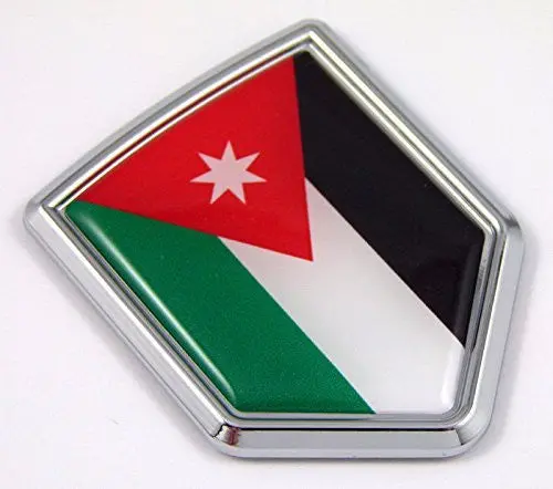 Jordan Jordania Flag Chrome Emblem Car Decal Sticker Bike Crest Badge 1
