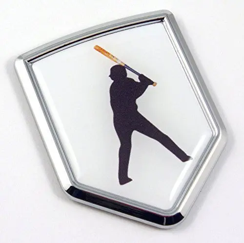 Baseball Player Chrome Emblem 3D Decal Sticker Car Sport Emblem 1