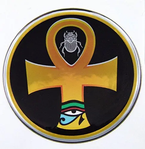 Ankh Symbol Of Life Egyptian Emblem Domed Decal On Chrome Bike Motorcycle Car 1