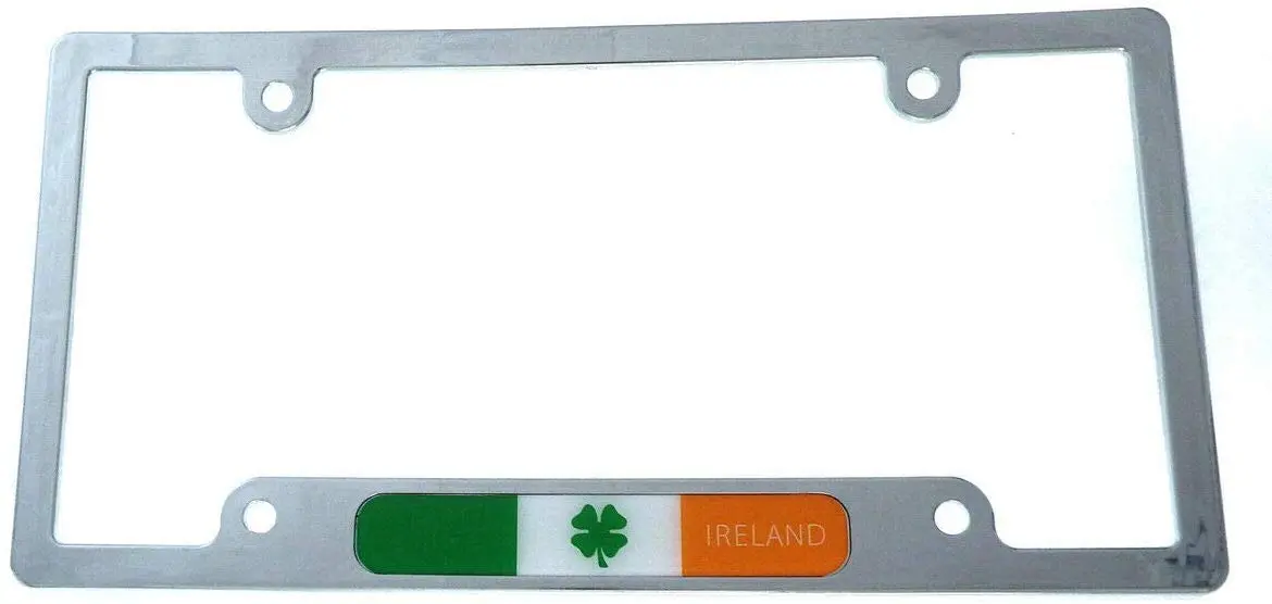 Ireland Irish Flag Car License Plate Frame Chrome Plated Plastic Tag Holder Cp08 1