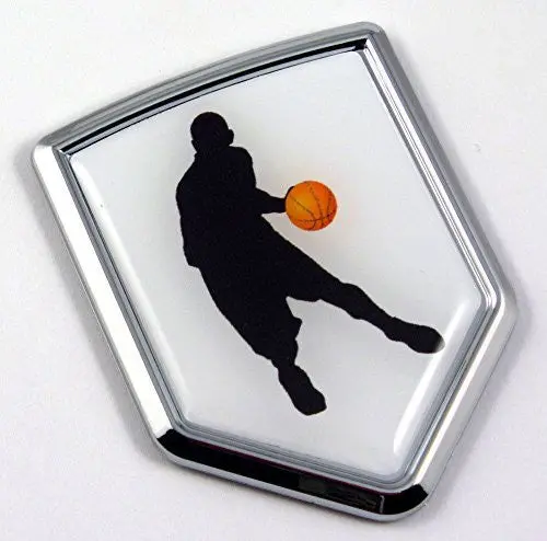 Basketball Chrome Emblem 3D Decal Sticker Car Sport Emblem 1