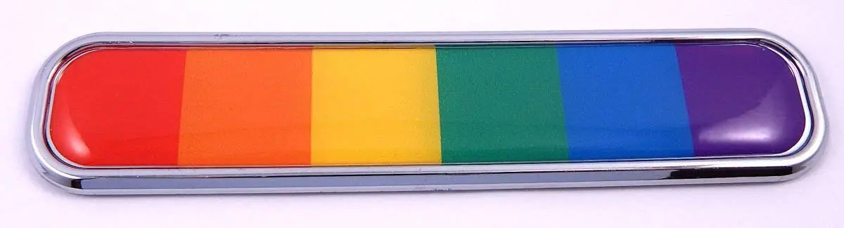Pride Gay Lesbian Rainbow Flag Chrome Emblem 3D Auto Decal Car Bike Boat 5.3" 1