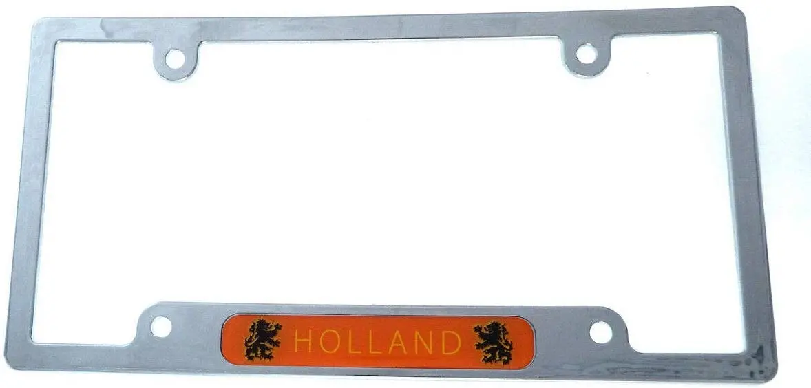 Holland Flag Car License Plate Frame Chrome Plated Plastic Tag Holder Cp08 1