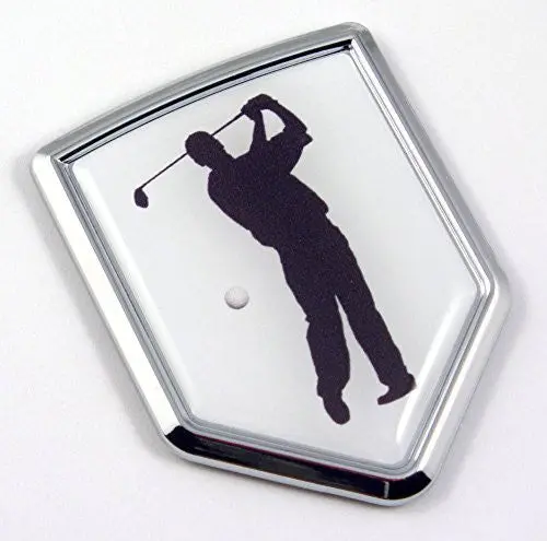 Golf Golfer Chrome Emblem 3D Decal Sticker Car Sport Emblem 1